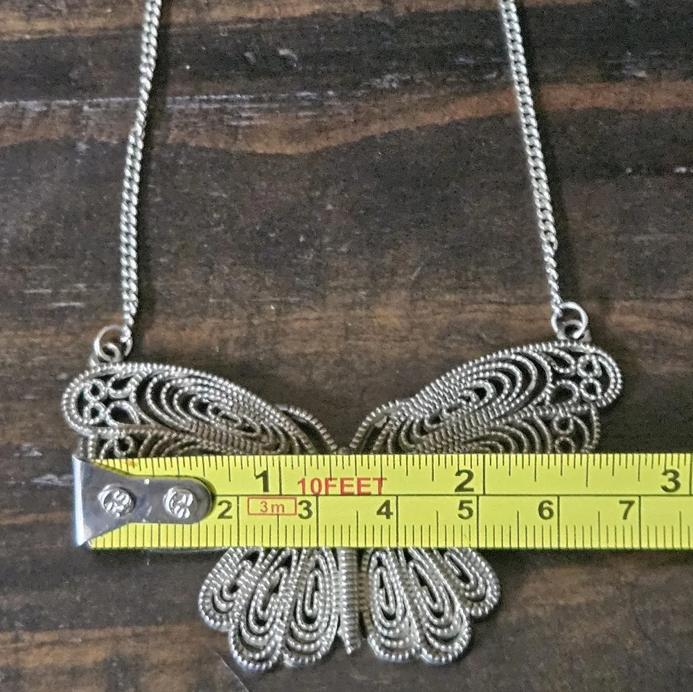 ❤️LAST CHANCE❤️ Vintage Huge Silverton Filigree Butterfly Necklace - Picture 6 of 6